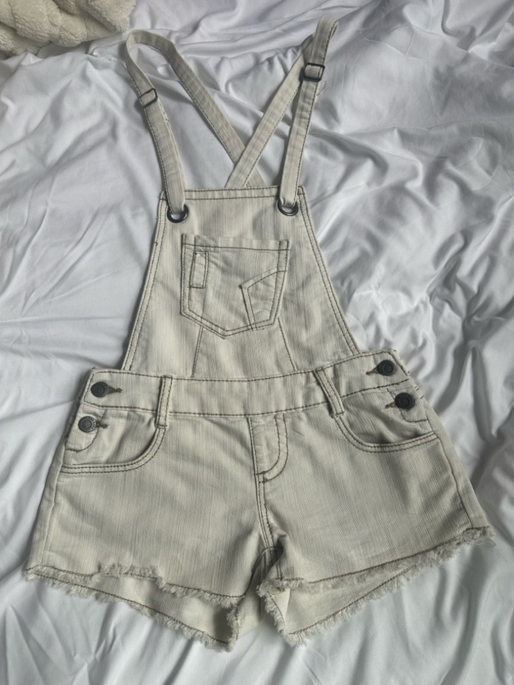 Hot Kiss Light Blue Denim Overall Shorts